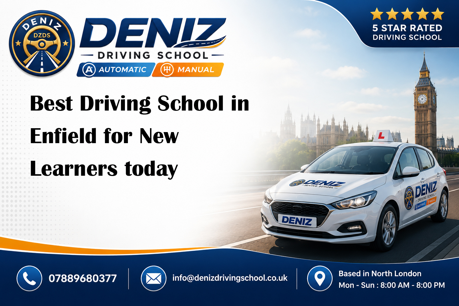 Best Driving School in Enfield for New Learners today