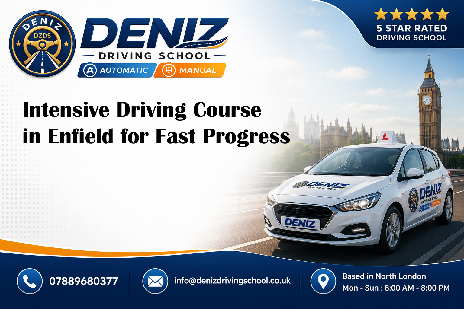 Intensive Driving Course in Enfield for Fast Progress