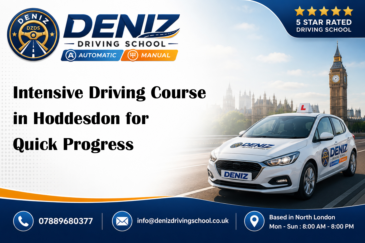 Intensive Driving Course in Hoddesdon for Quick Progress